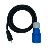 Adapterkabel mit CEE Steckdose blau und 220 Volt Stecker 3 mtr.