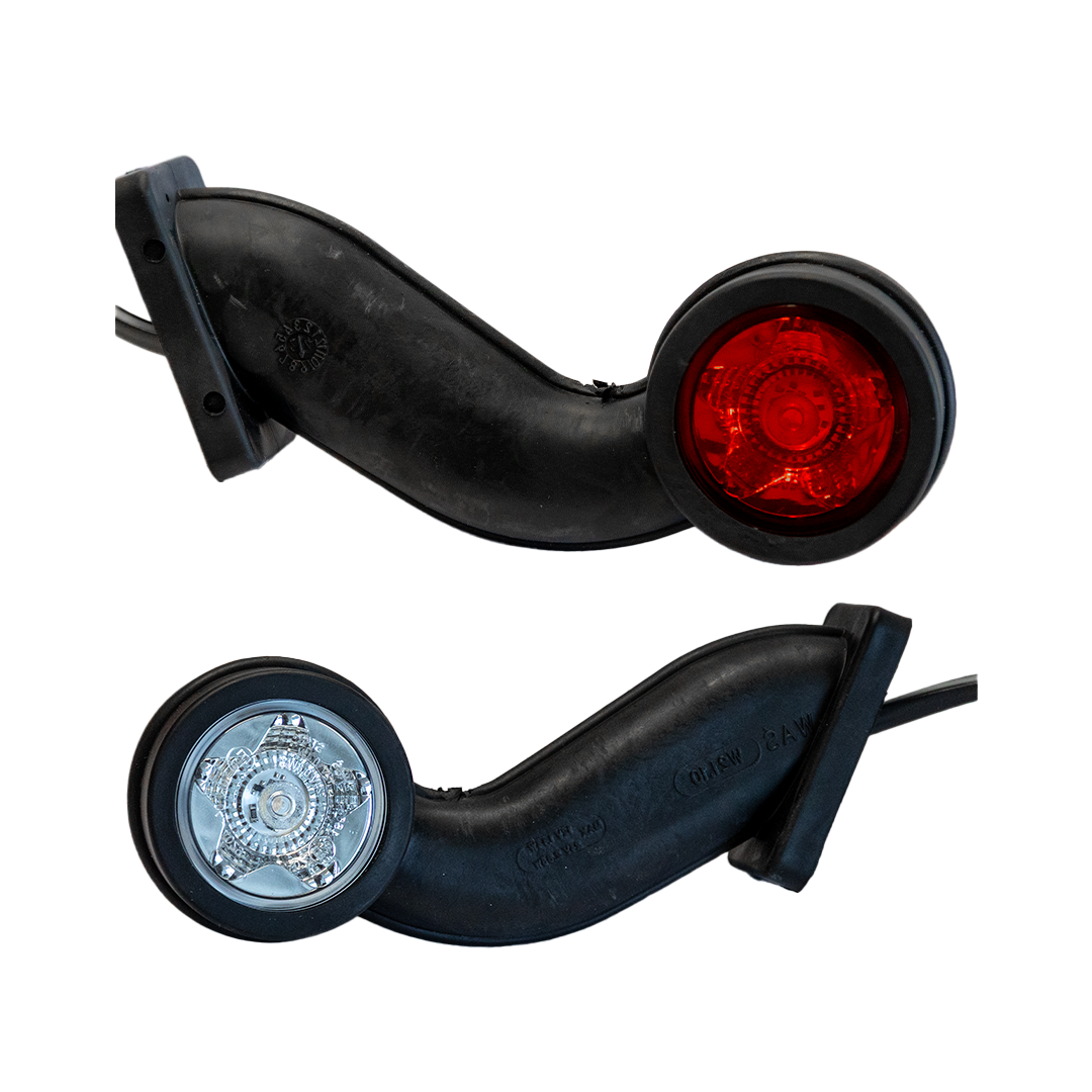 Positionsleuchte W21 Star mit Gummihorn rot/weiß kurz Rechts