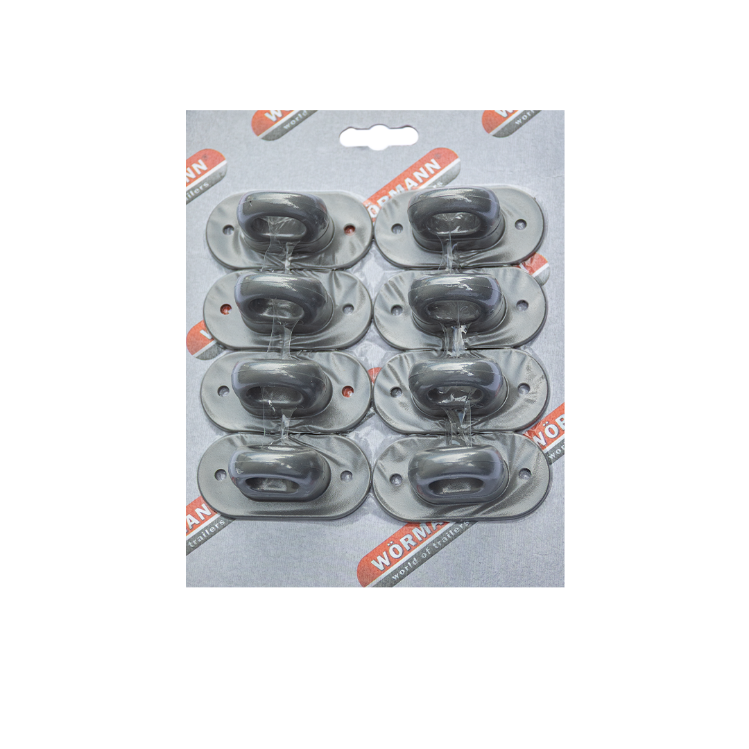 Drehkrampe / Patentkrampe Kunstoff grau  8er Set