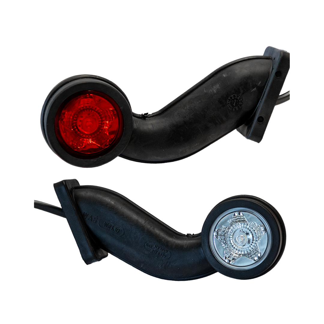 Positionsleuchte W21-Star mit Gummihorn rot/weiß LED Links