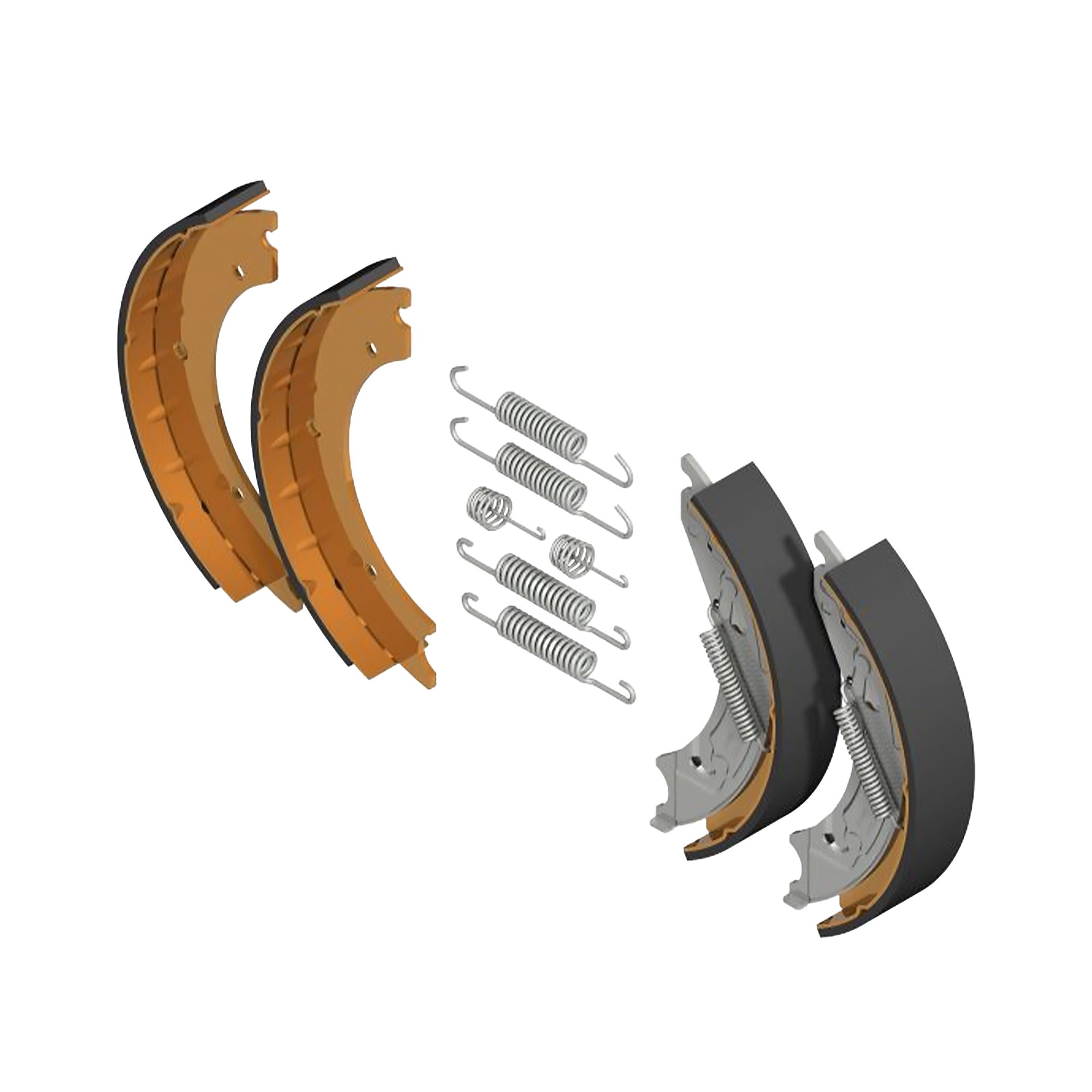 Bremsbackensatz 25-2025 250 X 40 / 1 X mit 1 X ohne Backmat mit Federnsatz